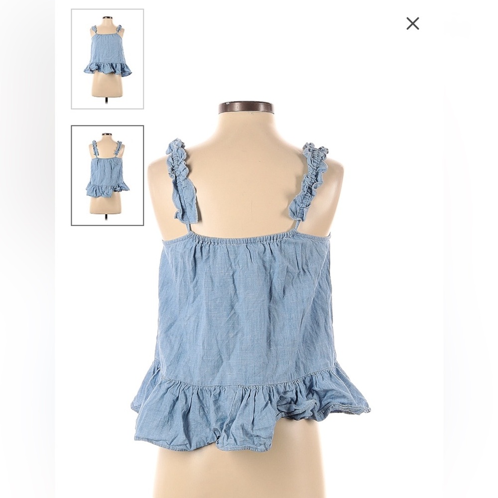 Madewell Tank Top Tiered 100% Chambray Size 8